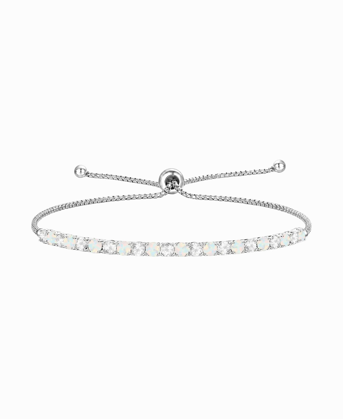 Sterling Silver Alternating Gemstone Adjustable Bolo Bracelet - view 15