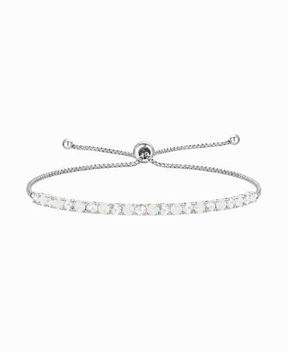 Sterling Silver Alternating Gemstone Adjustable Bolo Bracelet - view 15