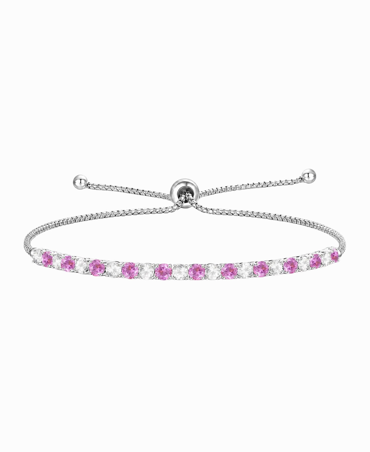 Sterling Silver Alternating Gemstone Adjustable Bolo Bracelet - view 12