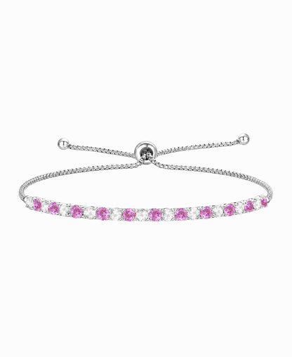 Sterling Silver Alternating Gemstone Adjustable Bolo Bracelet - view 12