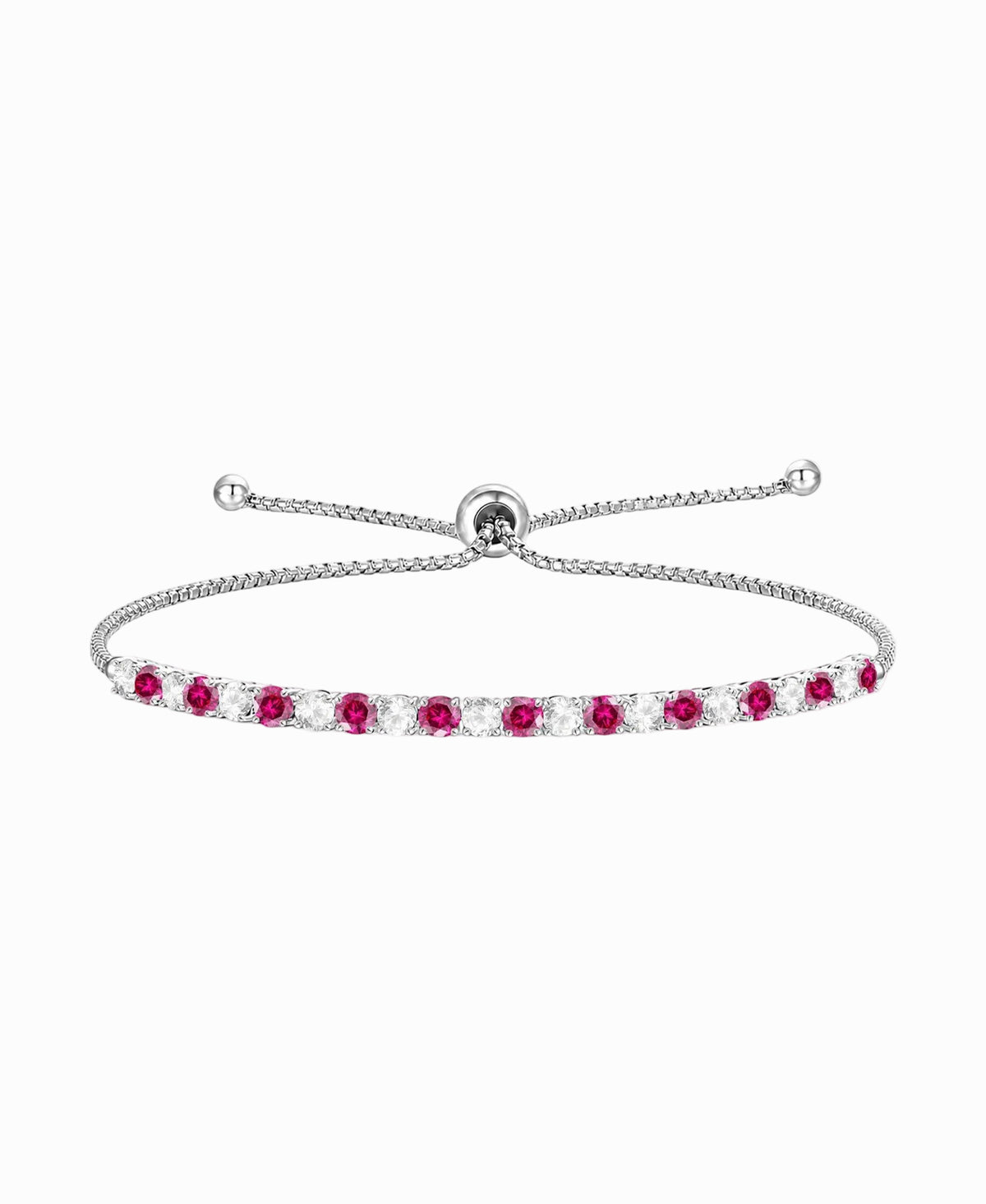Sterling Silver Alternating Gemstone Adjustable Bolo Bracelet - view 9