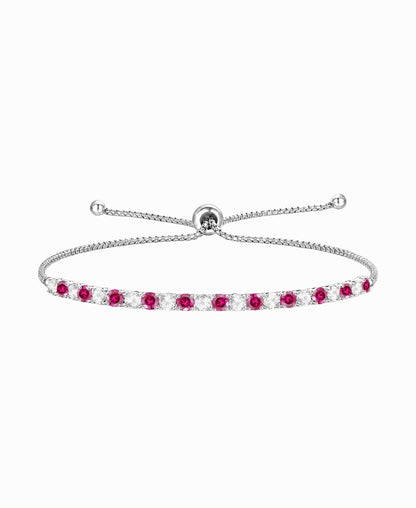 Sterling Silver Alternating Gemstone Adjustable Bolo Bracelet - view 9