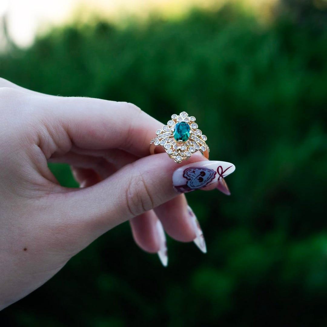 Sterling Silver Lab Created Gemstone Cocktail Ring