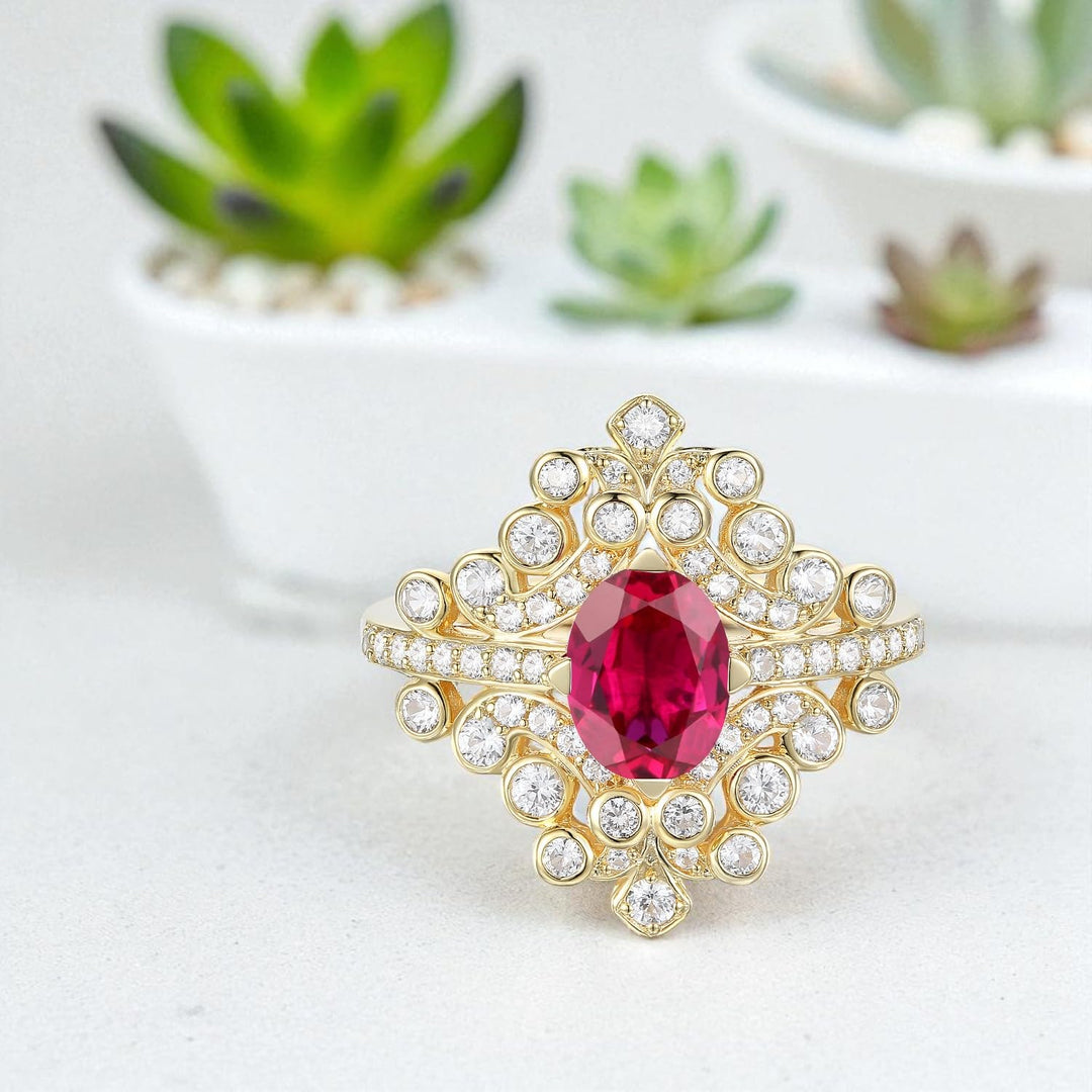 Sterling Silver Lab Created Gemstone Cocktail Ring