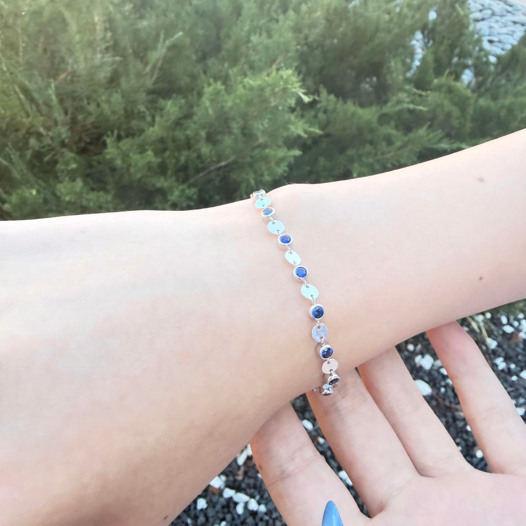 Sterling Silver Gemstone Luna Bracelet