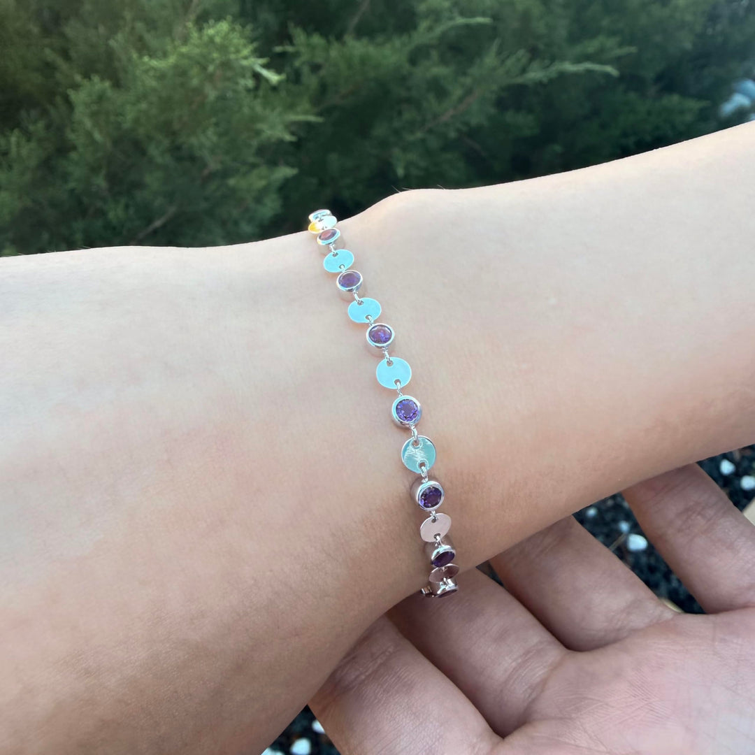 Sterling Silver Gemstone Luna Bracelet