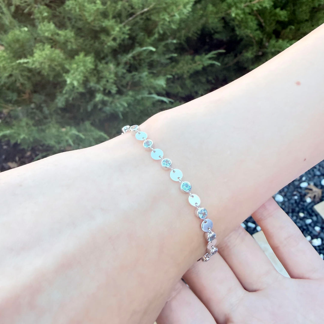 Sterling Silver Gemstone Luna Bracelet