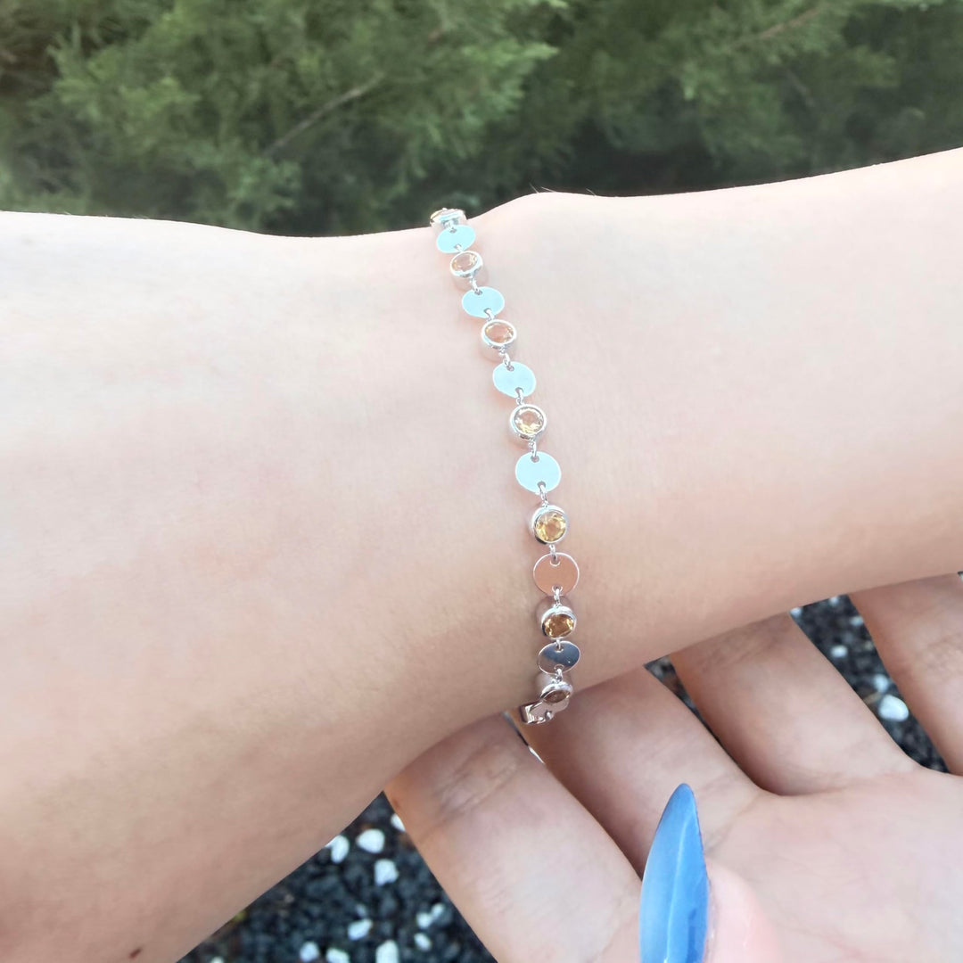 Sterling Silver Gemstone Luna Bracelet