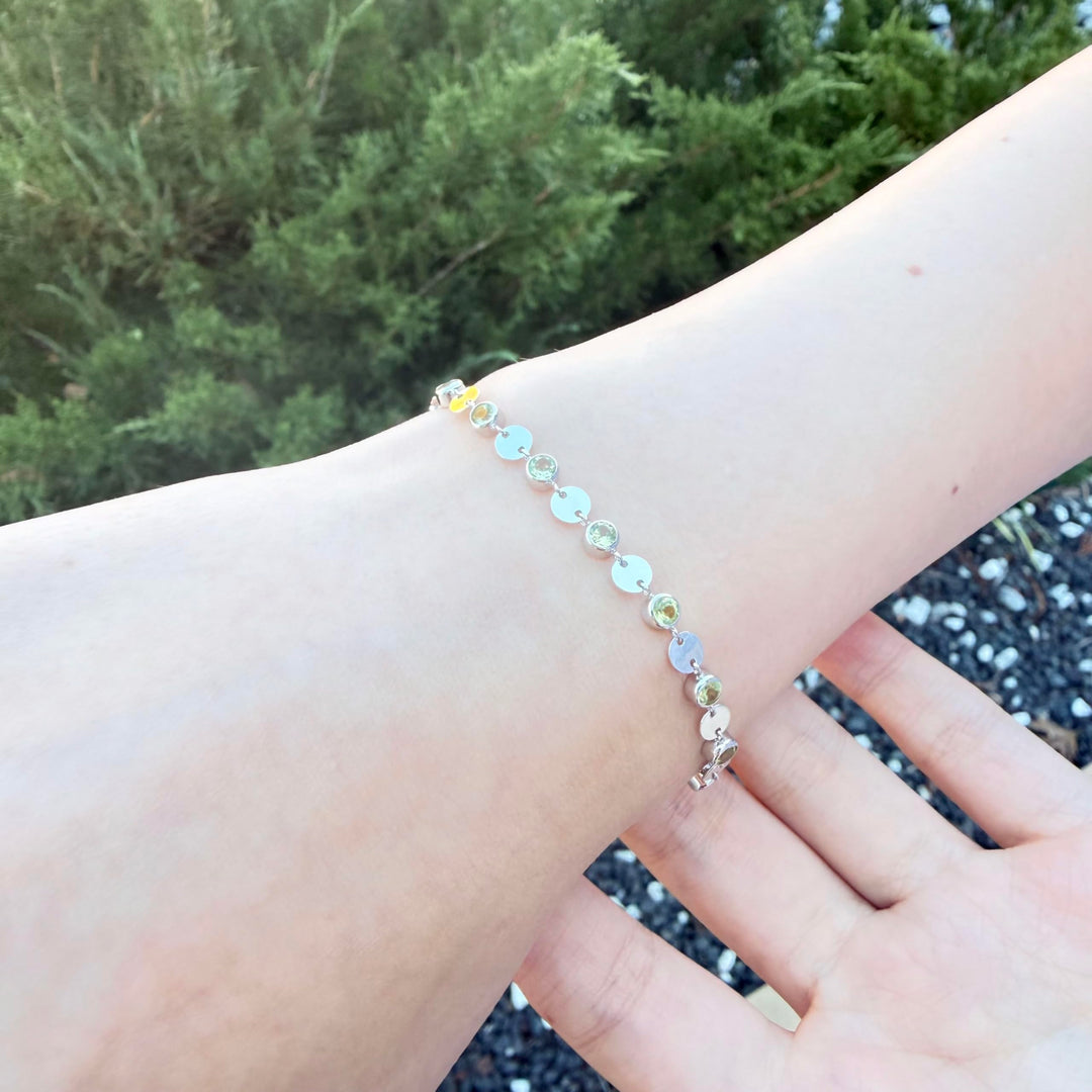 Sterling Silver Gemstone Luna Bracelet