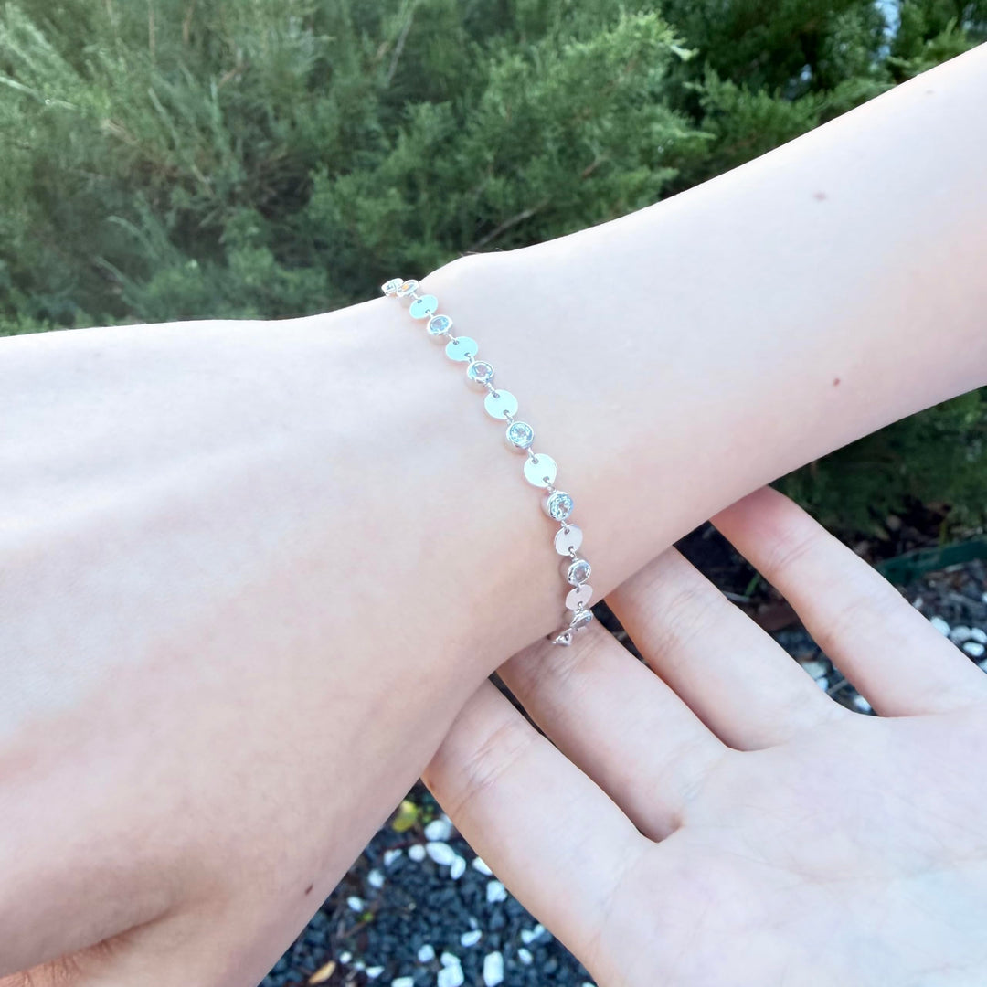 Sterling Silver Gemstone Luna Bracelet
