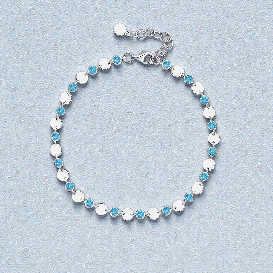 Sterling Silver Gemstone Luna Bracelet