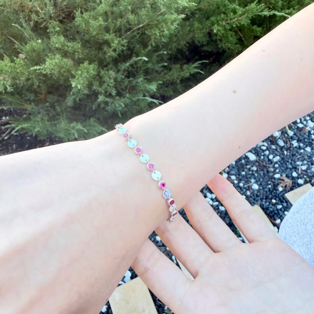 Sterling Silver Gemstone Luna Bracelet