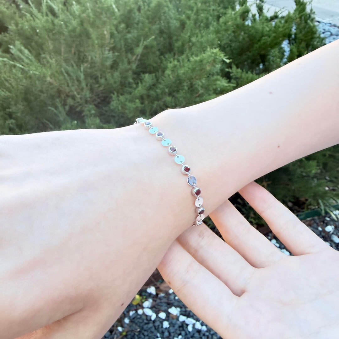 Sterling Silver Gemstone Luna Bracelet