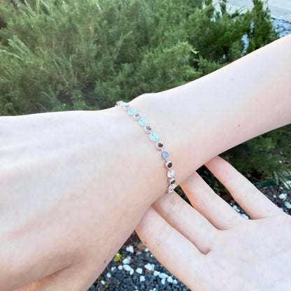Sterling Silver Gemstone Luna Bracelet