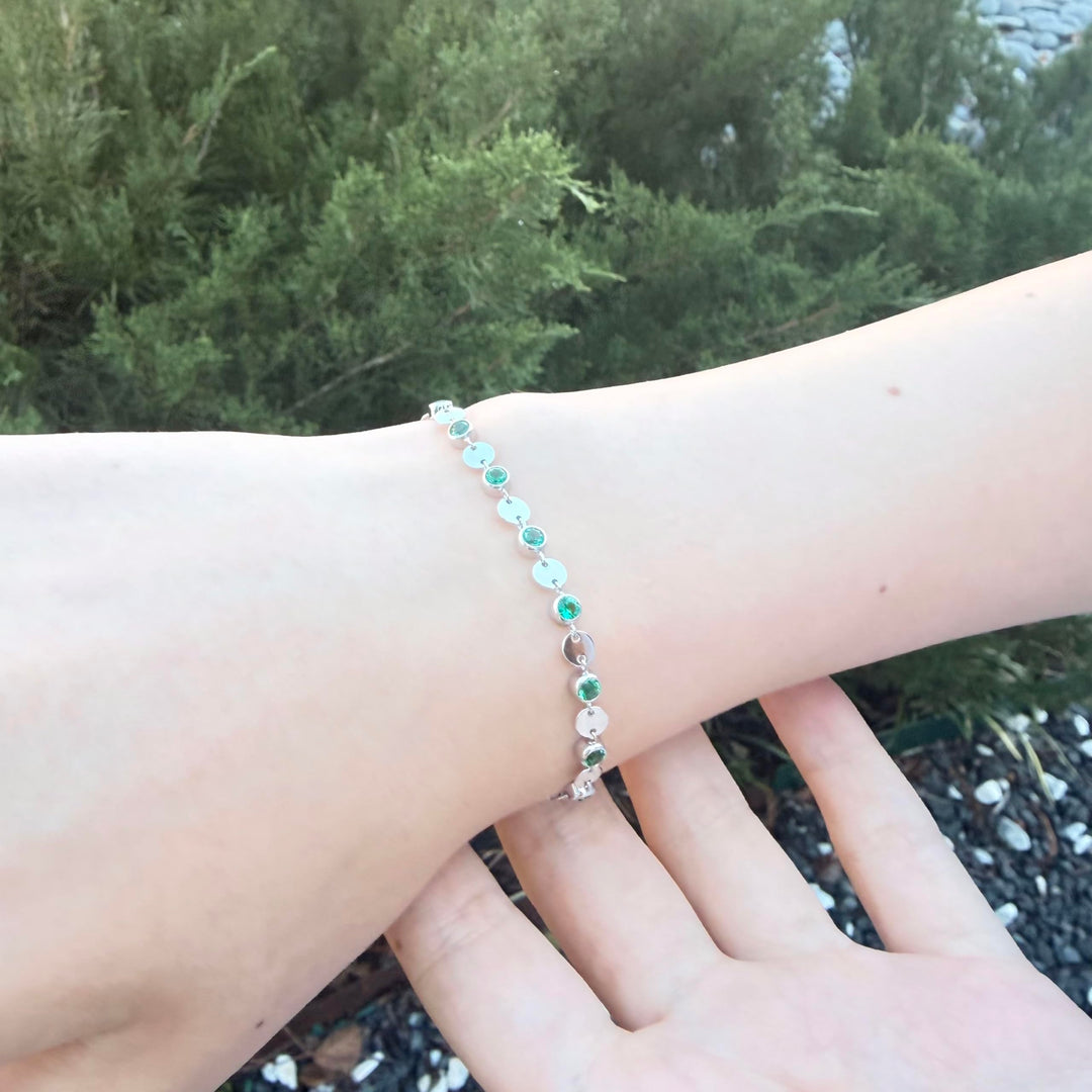 Sterling Silver Gemstone Luna Bracelet