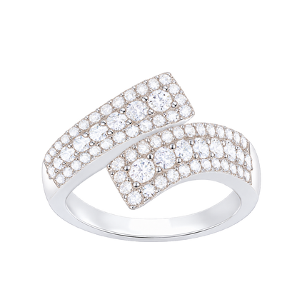 10K White Gold 1/2 ct tw Diamond By-pass Ring (I-I2) - view 3