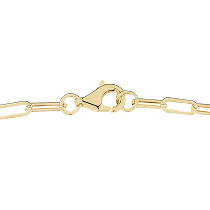 14K Yellow Gold Over Silver 1/5 ct tw Diamond Paperclip Chain Necklace 17"