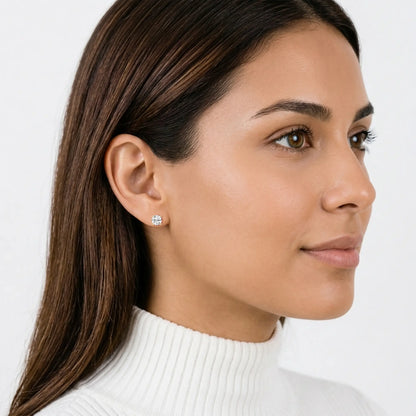 14K Lab Grown Round Solitaire Earrings F-G VS1-VS2