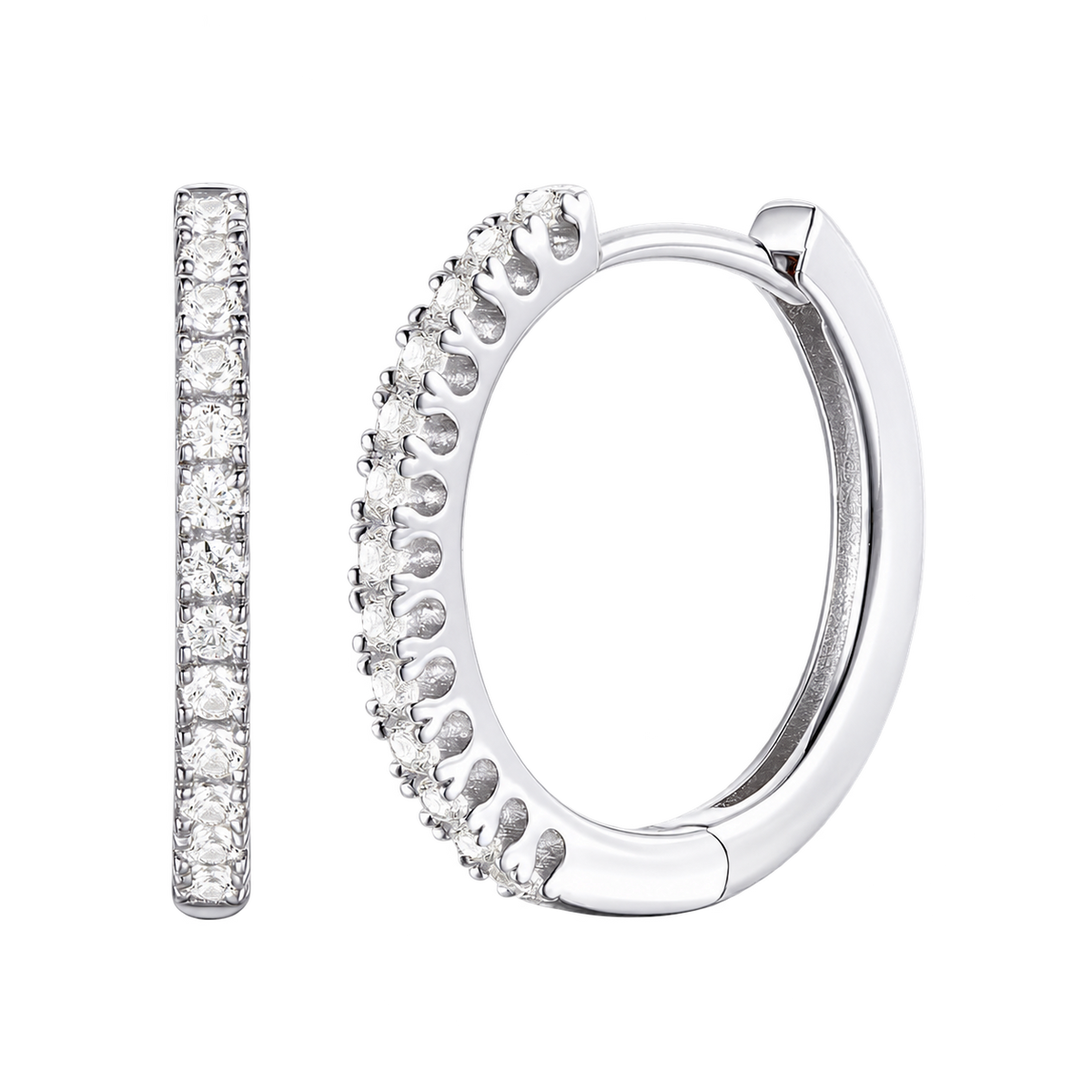 10K White Gold 1/2 ct tw Diamond Hoop Earring (I-I2)