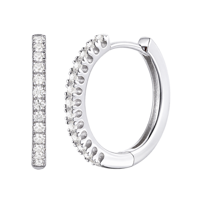 10K White Gold 1/2 ct tw Diamond Hoop Earring (I-I2)