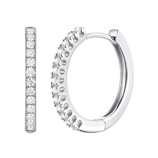 10K White Gold 1/2 ct tw Diamond Hoop Earring (I-I2)