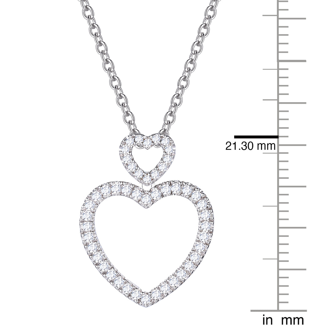 Sterling Silver 1/3 Diamonds Heart Necklace I - I2