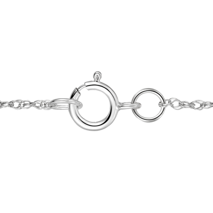 Sterling Silver 1/10 ct tw Diamond Flower Pendant with-18" Chain