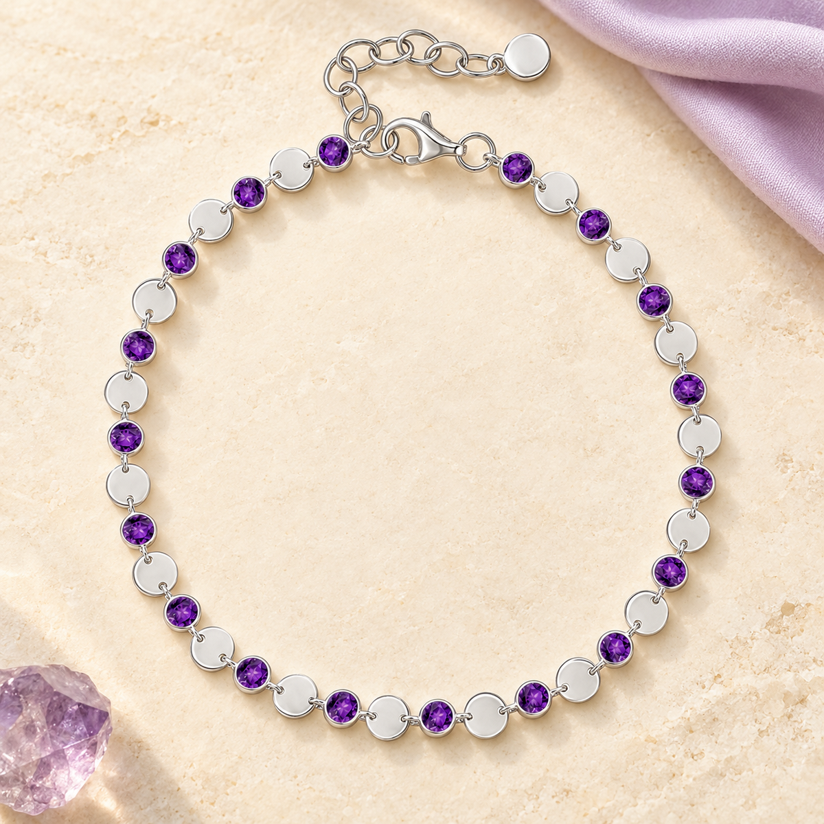 Sterling Silver Gemstone Luna Bracelet