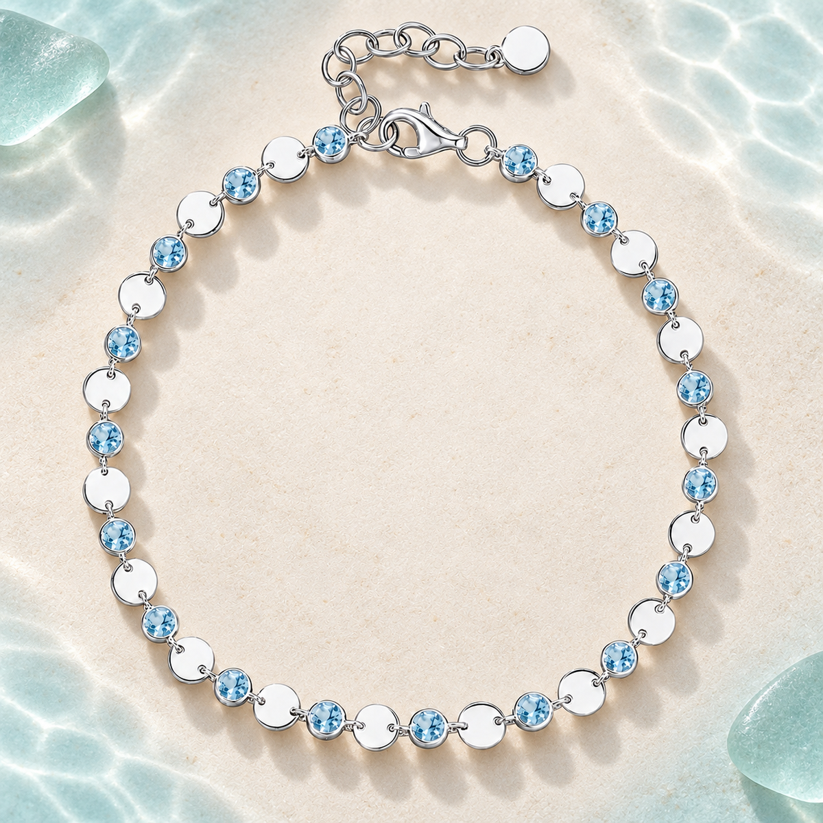 Sterling Silver Gemstone Luna Bracelet