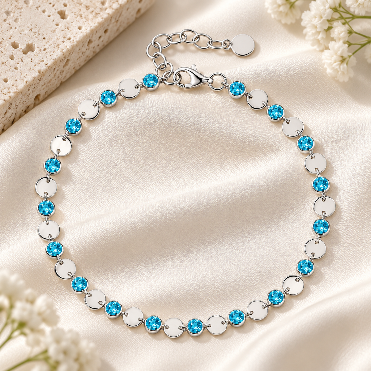 Sterling Silver Gemstone Luna Bracelet