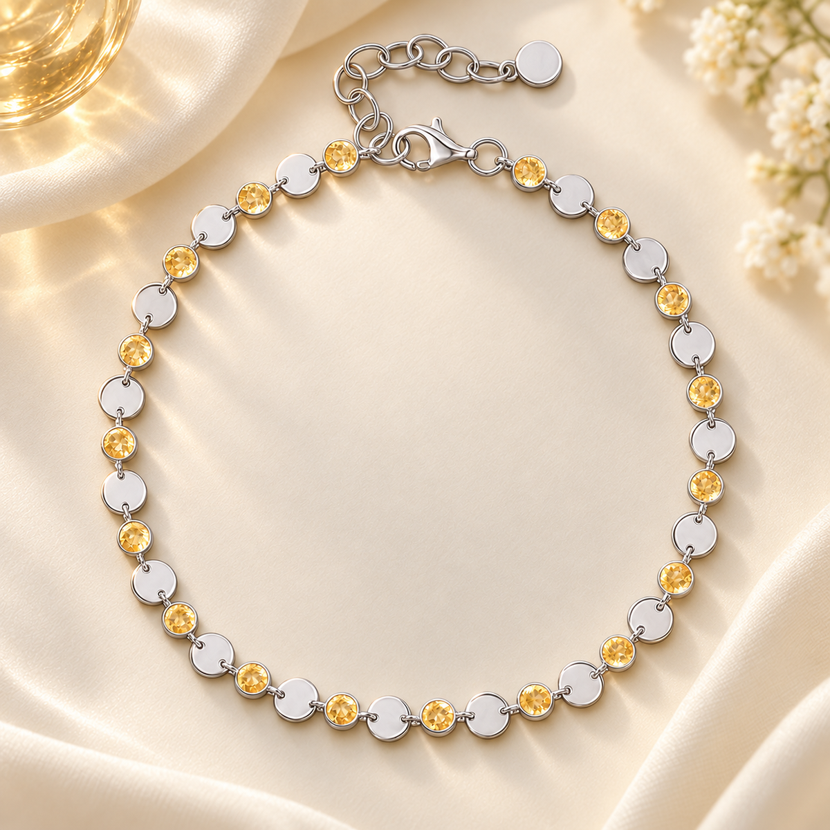 Sterling Silver Gemstone Luna Bracelet