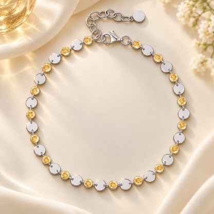 Sterling Silver Gemstone Luna Bracelet