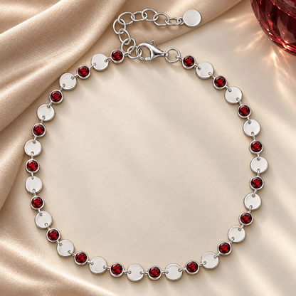 Sterling Silver Gemstone Luna Bracelet