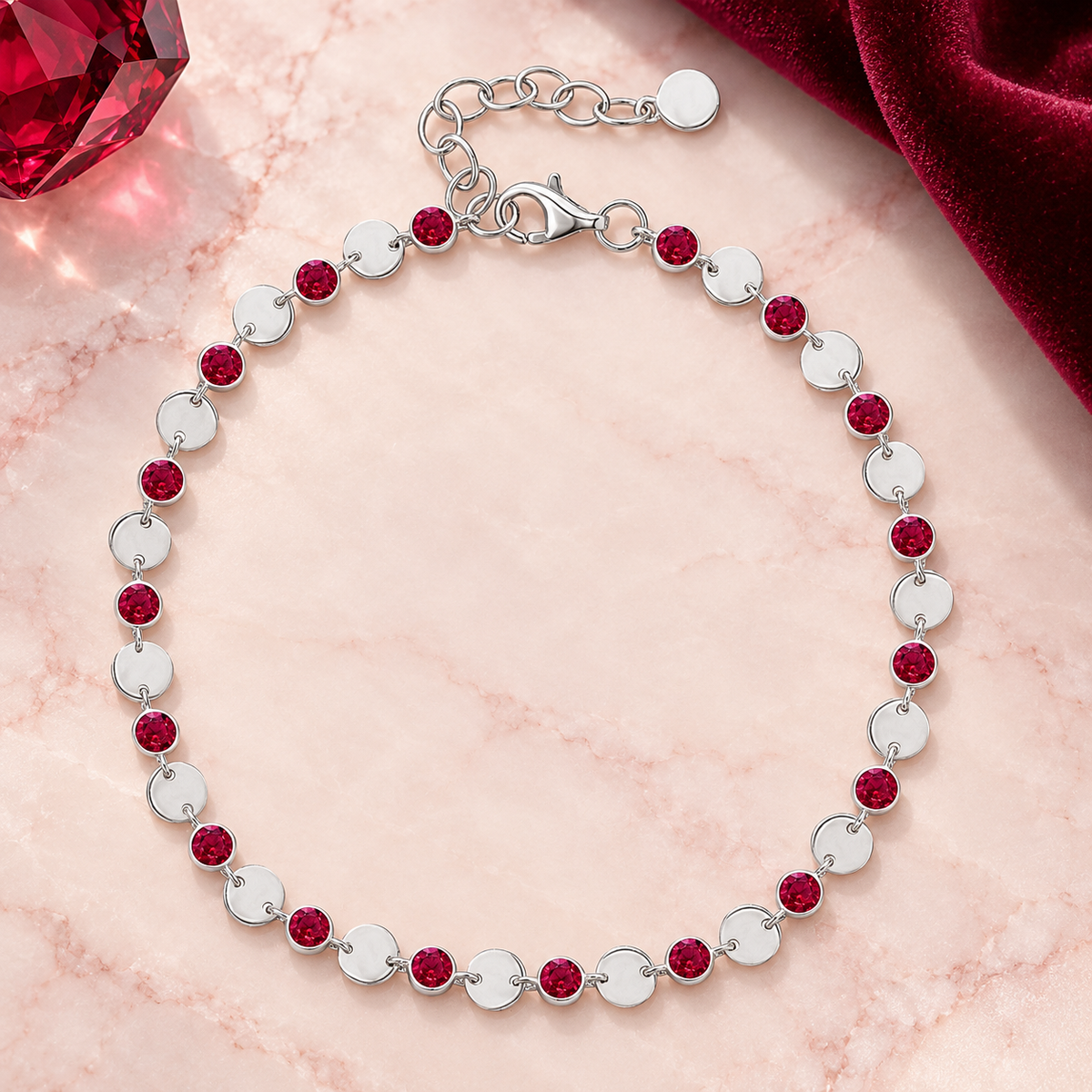 Sterling Silver Gemstone Luna Bracelet