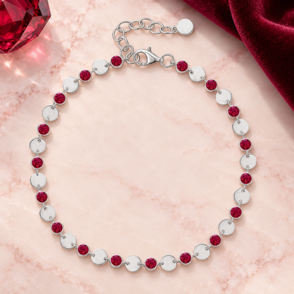 Sterling Silver Gemstone Luna Bracelet