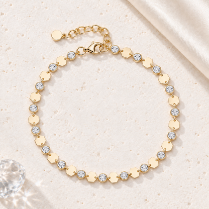 Sterling Silver or 14K Yellow Gold Plated Silver Diamond Luna Bracelet