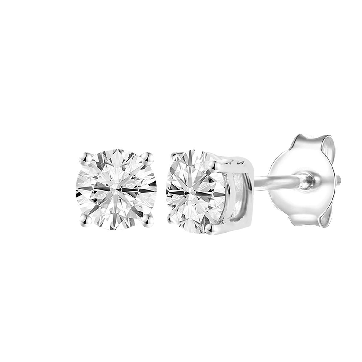 14K Lab Grown Round Solitaire Earrings F-G VS1-VS2