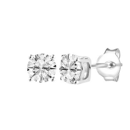 14K Lab Grown Round Solitaire Earrings F-G VS1-VS2
