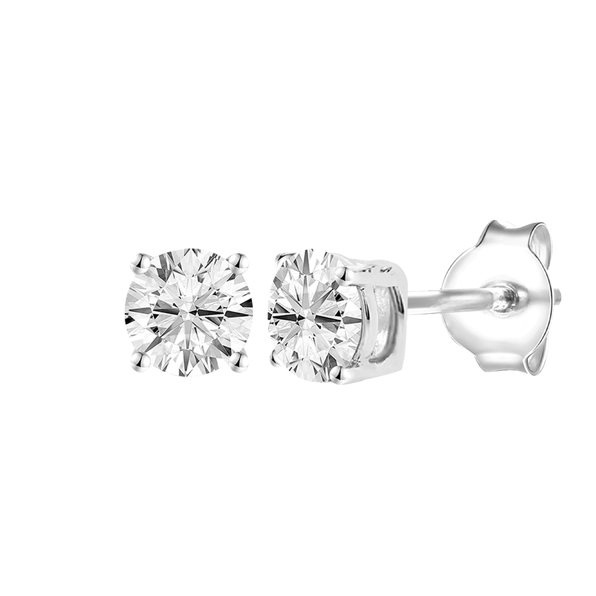 14K Lab Grown Round Solitaire Earrings F-G VS1-VS2