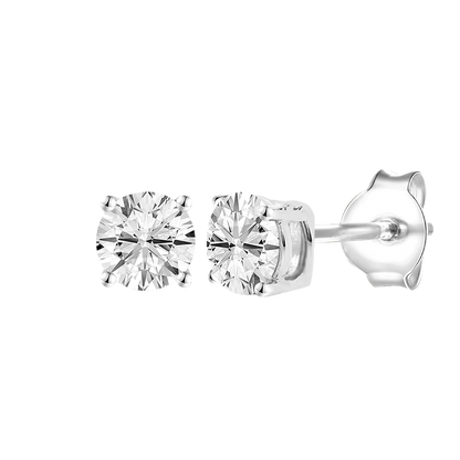 14K Lab Grown Round Solitaire Earrings F-G VS1-VS2