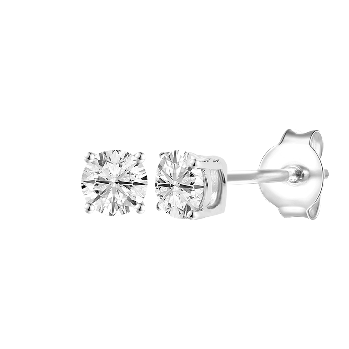 14K Lab Grown Round Solitaire Earrings F-G VS1-VS2
