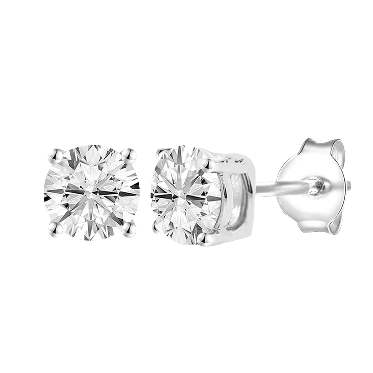 14K Lab Grown Round Solitaire Earrings F-G VS1-VS2