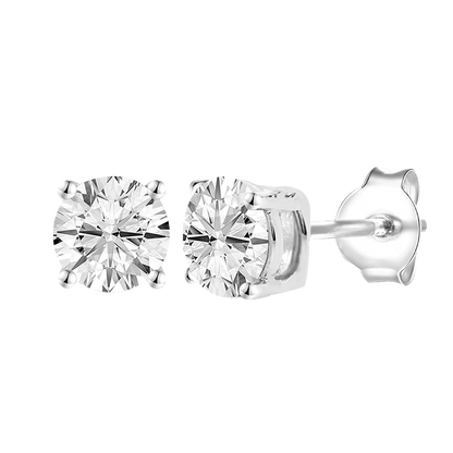 14K Lab Grown Round Solitaire Earrings F-G VS1-VS2