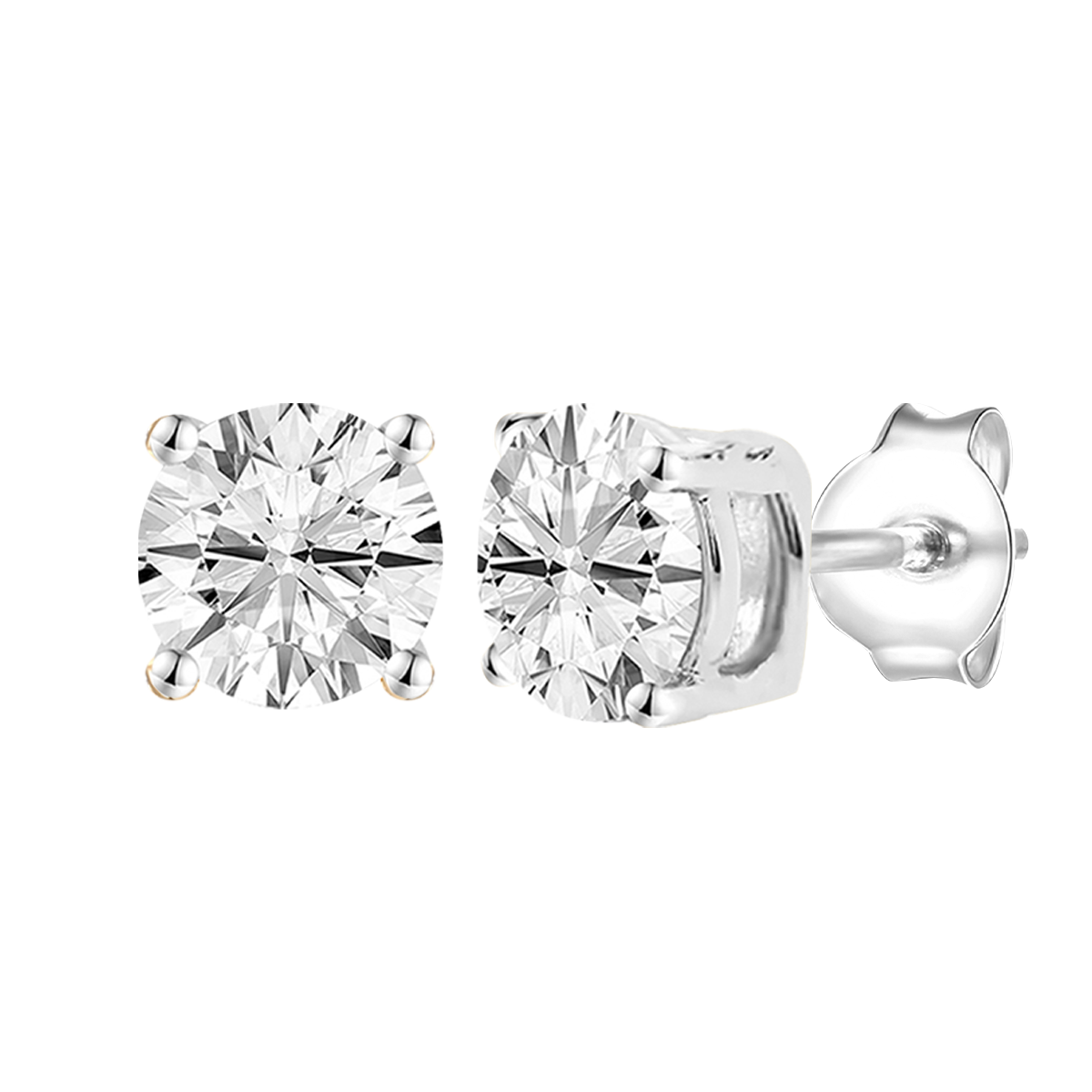 14K Lab Grown Round Solitaire Earrings F-G VS1-VS2