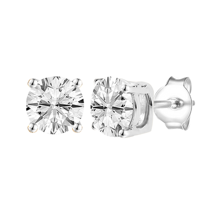14K Lab Grown Round Solitaire Earrings F-G VS1-VS2