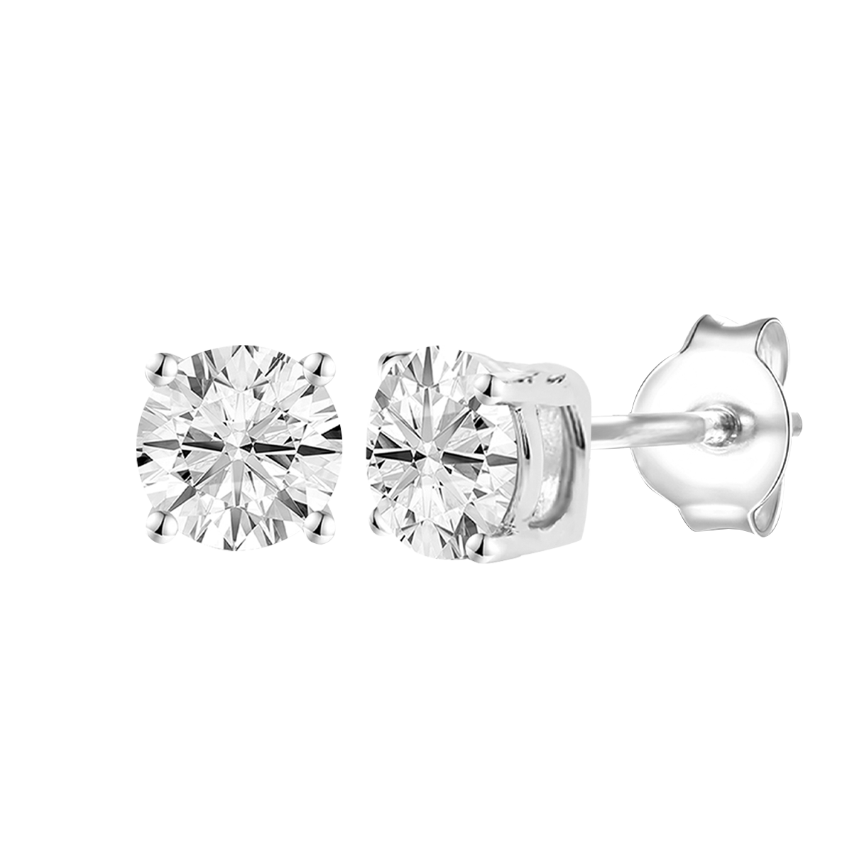 14K Lab Grown Round Solitaire Earrings F-G VS1-VS2