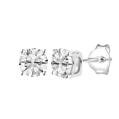 14K Lab Grown Round Solitaire Earrings F-G VS1-VS2