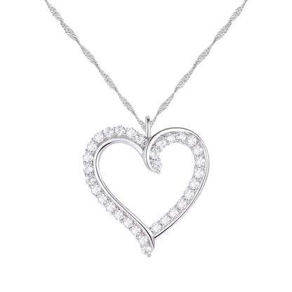 10K White and Yellow Gold 1/3 CTTW  lab grownDiamond F - G / VS1 - VS2 Solitaire Heart Shape Necklace