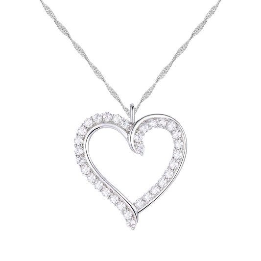 10K White and Yellow Gold 1/3 CTTW  lab grownDiamond F - G / VS1 - VS2 Solitaire Heart Shape Necklace