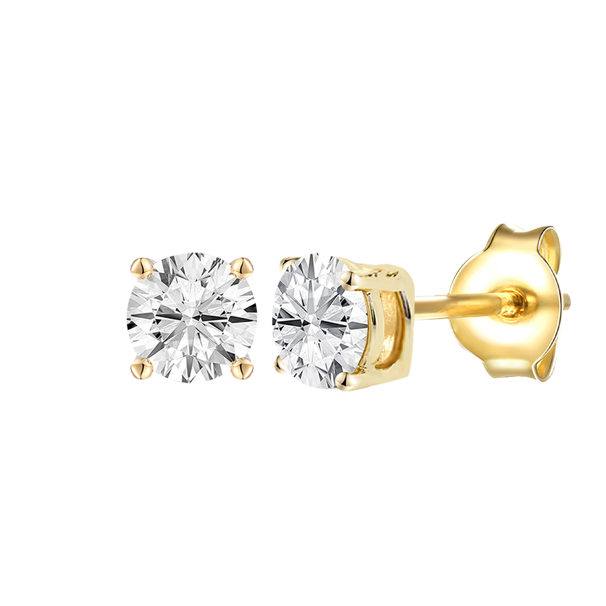 14K Lab Grown Round Solitaire Earrings F-G VS1-VS2